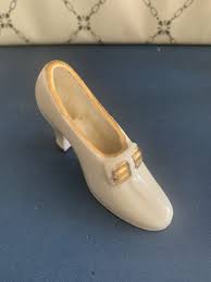 Antique Collectible Miniature Shoes Hand painted Gold Violets Flower | eBay