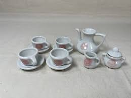 Miniature Garden Party Tea Set Pink Flowers 12 Pcs Ceramic ...