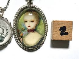 1) Marie Antoinette Crown Artisan Silver-Plate Glass Cabochon Pendant Necklace | eBay