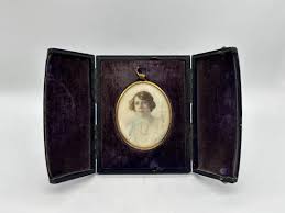Antique English Miniature Portrait of a Lady - Signed by ...