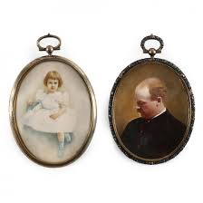 Two Portrait Miniatures, Mary Keating and Francis Keating of ...