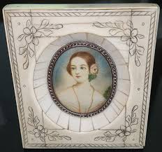 ESTATE ANTIQUE PORTRAIT OF YOUNG EUROPEAN FLOWER LADY HAND ...