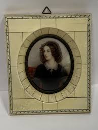 Lot - Miniature Portrait In Piano Key Frame