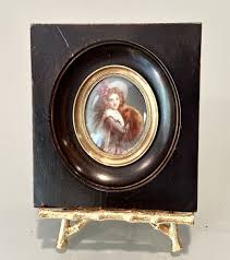 Antique Vintage 18/19C Young Lady Miniature Portrait Painting Signed Rene Framed | eBay