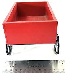 Vintage Wooden Little Red Wagon With Metal Wheels 6” Length ...