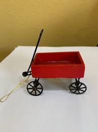VINTAGE Little Red Wagon Wooden Christmas Tree ...