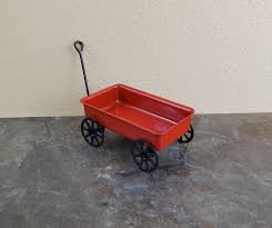 Dollhouse Miniature Little Red Wagon With Turning Wheels ...