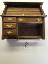 Dollhouse Miniature End Table, Roll Top Desk, and Bath Cabinet - Etsy