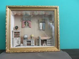 Dollhouse Miniature 1:12 Scale Framed Bedroom Roombox ...