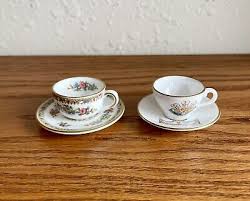 2 Miniature Cup & Saucer Caverswall ~ Coalport England Charles & Diana Wedding | eBay
