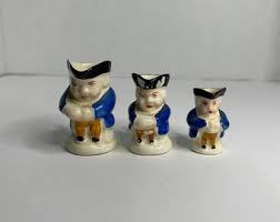 Vintage 3 Piece Colonial Men Miniature Pitcher Figurines - Etsy