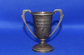 1949 Antique Art Deco Glass Holder Shot Glass Cup Metal ...