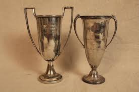 Lot - Two Vintage Silver Plate Trophy Cups