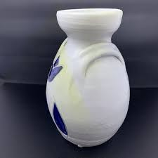 VINTAGE COLONIAL WILLIAMSBURG POTTERY VASE HAND PAINTED BLUE COBALT SALT GLAZE | eBay