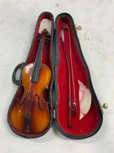 Sold at Auction: Miniature Violin W Case & Bow