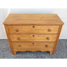 Antique English Beech Wood and Pine Chest of Drawers | Chairish