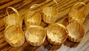 Lot (11) Tiny Mini Baskets 2.5" Lght Tan Wicker Weave Doll ...