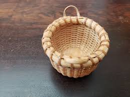 Mini Vintage Nantucket basket nautical decor with wood loop ...