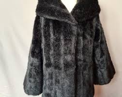Faux Fur Jacket Size Medium UK 12 A Line Vintage 60s 70s Mobwife Faux Mink Black Lister Minquilla - Etsy