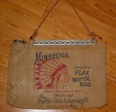 Vintage MINNEQUA Flax Desert WATER BAG Auto Radiator Pueblo ...