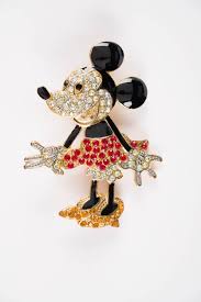 Mickey and Minnie Mouse Swarovski Brooch Pins - ID: dec22232 | Van Eaton Galleries