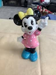 Walt Disney Productions - Ceramic Minnie Mouse Figurine - Pink Dress - Japan | eBay