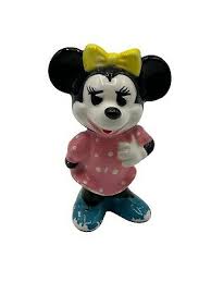 Vintage Disney Minnie Mouse Figurine Ceramic Miniature Hand Painted Japan | eBay