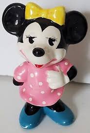 Walt Disney Productions Vintage Minnie Mouse Ceramic Figurine Japan - EUC | eBay