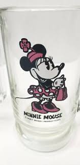 Vintage Walt Disney Productions Mickey Mouse And Minnie Mouse Clear Glass Footed | eBay