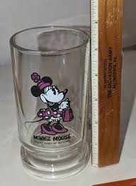 Vintage Disney Minnie Mouse Clear Glass Coffee Cup Collectors Mug