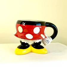 Disney | Dining | Minnie Mouse Red Black White Yellow Coffee Mug Polka Dot Skirt Yellow Gift | Poshmark