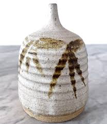 Vintage Handmade Brushstroke Stoneware Bud Vase - Earth Tone ...