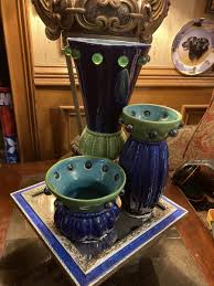 3 Vintage Vases Made In Philippines With Hand painted Glass ...