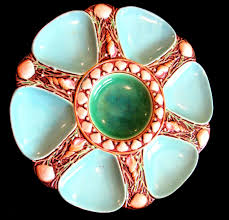 Minton Antique Oyster Plate ~ Majolica ~ Turquoise | eBay