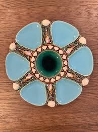Antique Minton Majolica Oyster Plate – Turquoise & Green ...
