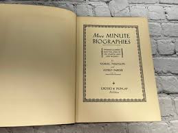 More Minute Biographies by Nisenson & Parker [1933] | eBay