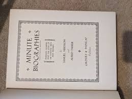 Minute Biographies by SAMUEL NISENSON ALFRED PARKER: Good ...