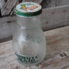 Minute Maid Orange Juice Glass Bottle With Metal Advertising ...