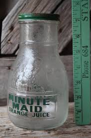 Minute Maid Orange Juice Glass Bottle With Metal Advertising ...