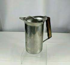 Retro Mid Century Modern Stainless Steel Pitcher Jug Wooden ...