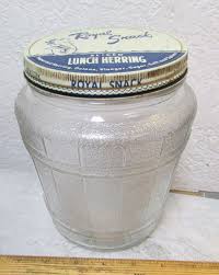 vintage Royal Snack sliced Herring 3.5 pound large empty Jar, Detroit Michigan | eBay