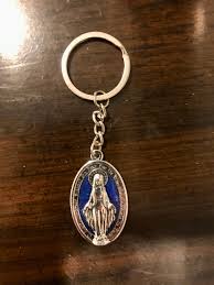 Beautiful Blue Miraculous Medal Key Chain (4 Inches Top to ...
