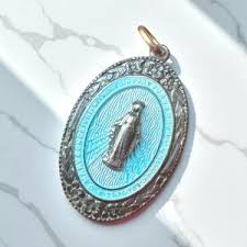 Antique Religious French Art Deco Blue Guilloche Enameled Sterling Silver Charm/pendant - Etsy New Zealand