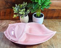 Vintage Pink California Pottery Serving Platter: MCM ...