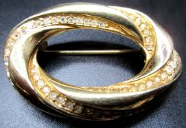 CHRISTIAN DIOR Sparkling Ice Rhinestone Golden Rings Vintage ...