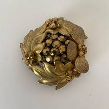 Miriam Haskell | Jewelry | Vintage Miriam Haskel Gold Leaf Brooch | Poshmark