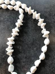 Necklace Miriam Haskell White Milk Glass Sea Shells GORGEOUS ...