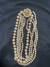 Vintage signed Miriam Haskell Beautiful Pearl /Floral ...