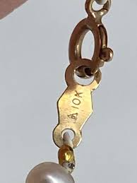 Lot - 10kt Yellow Gold, Pearl Necklace