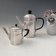 Vintage Aluminum Hot Milk, Hot Water, Tea Pot Italian Style ...